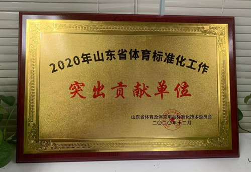 恭喜九游娱乐Nineame官方网站體育榮獲山東省體育及體育用品標(biāo)準(zhǔn)化技術(shù)委員會(huì)授予“突出貢獻(xiàn)單位”榮譽(yù)稱號(hào)